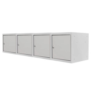 PROREGAL Mega Deal 4x Schließfachwürfel Blocky Mit Drehriegelschloss Für Vorhängeschloss 40x40x40cm Lichtgrau