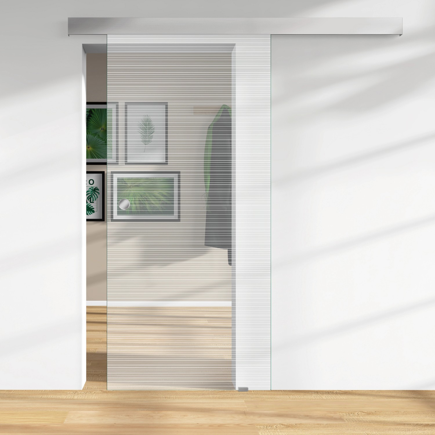Glasschiebetür Weißglas Lasermattierung L56/71  8 mm ESG Maßanfertigung günstig online kaufen