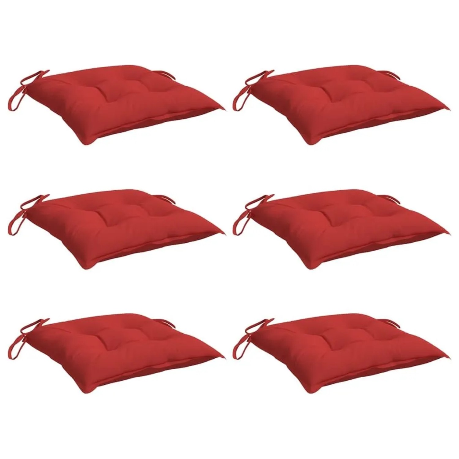 vidaXL Stuhlkissen 6 Stk Rot 40x40x7 cm Oxford-Gewebe 361470