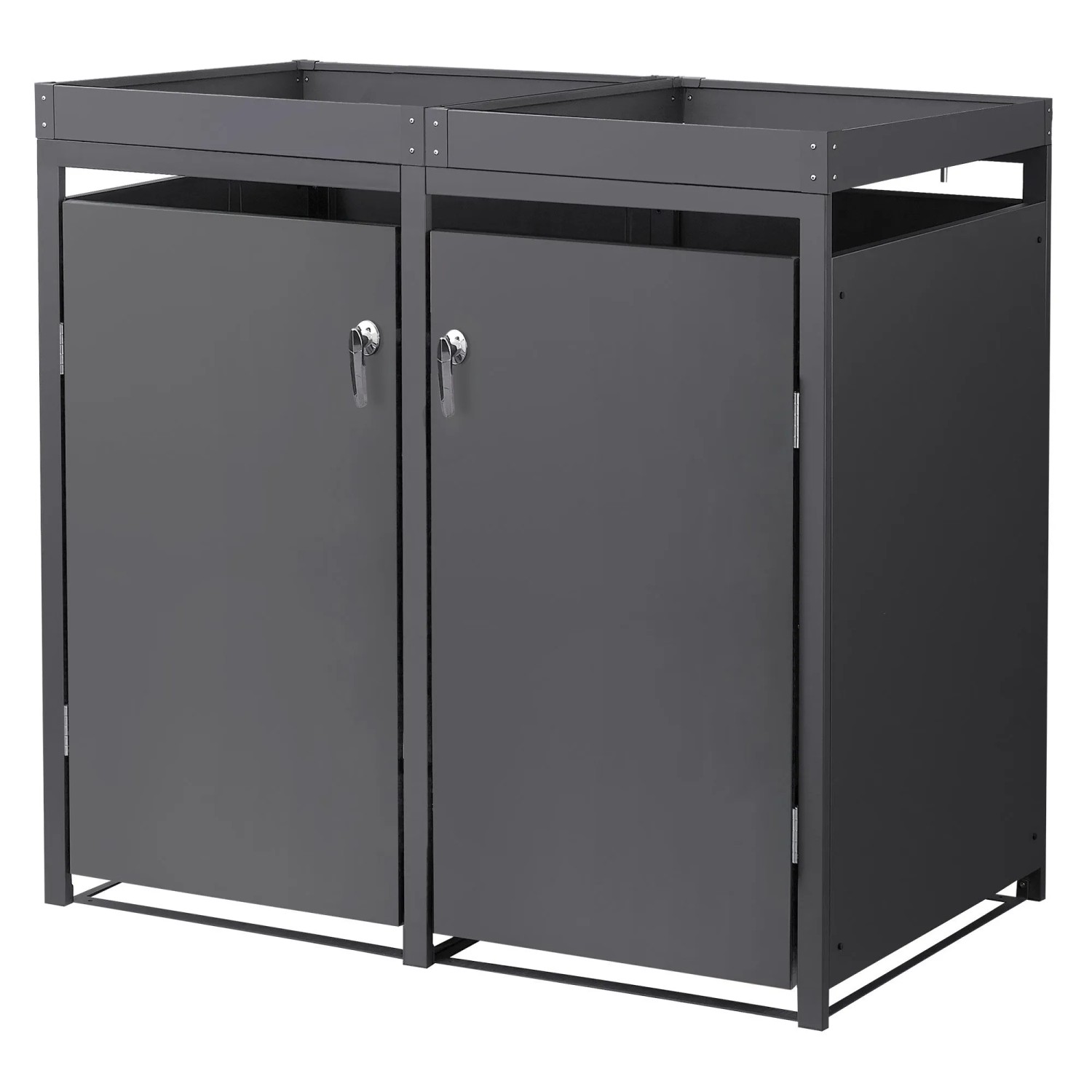 Ml-Design Mülltonnenbox 2er Pflanzdach 240L 132x80x124 cm Anthrazit