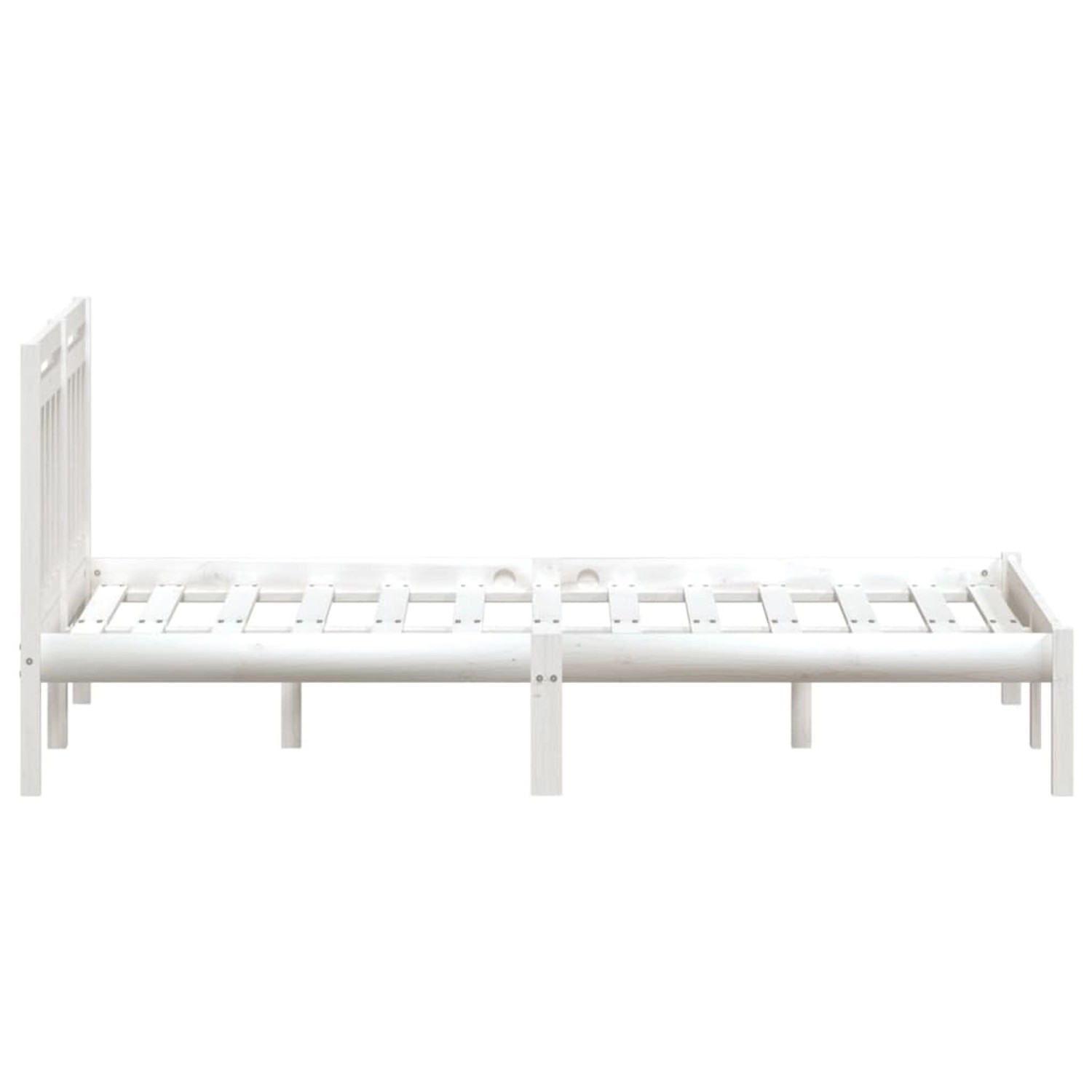 Weißes Massivholzbett 140x190 cm von vidaXL für erholsamen Schlaf im Schlafzimmer.