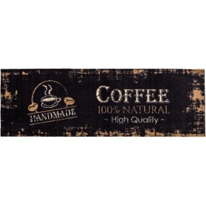 Astra Sauberlaufmatte Miabella Design Coffee Natural, 50x150 cm, mit Kaffeemotiv für den Innenbereich.