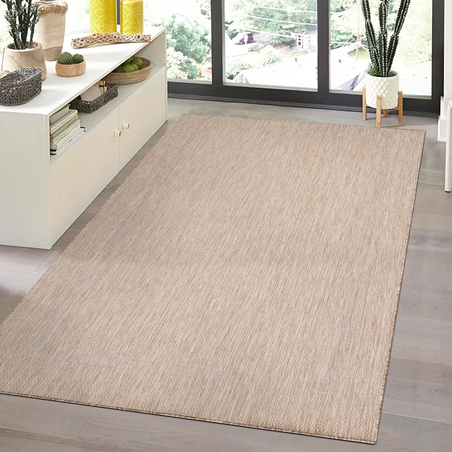 Beiger Ayyildiz In- & Outdoor-Teppich Relax, 80x150 cm, Sisaloptik, für Balkon und Terrasse.