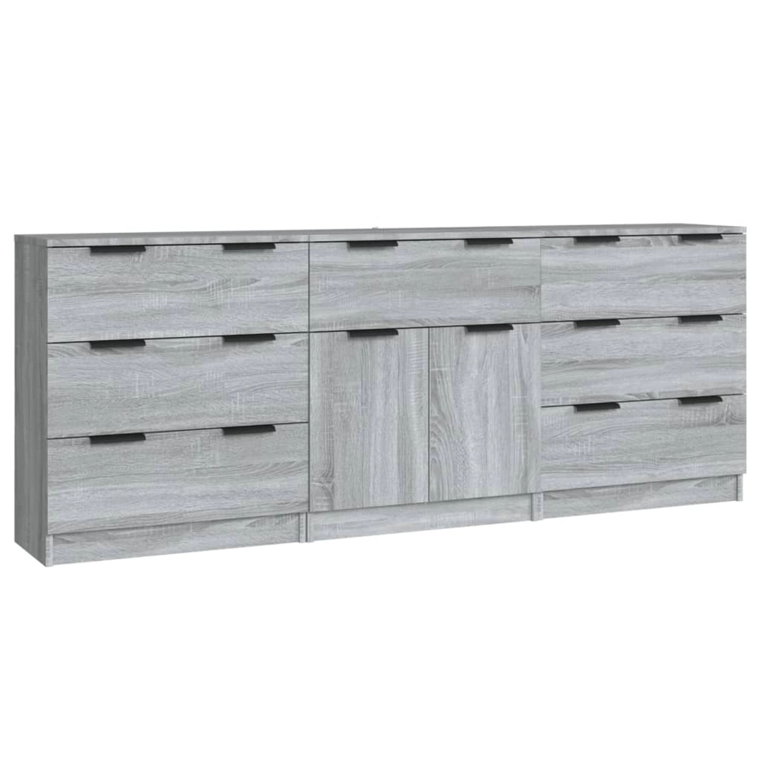 vidaXL 3-Tlg Sideboard Grau Sonoma Holzwerkstoff 3115802 günstig online kaufen