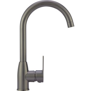 Küchenarmatur Lattari Einhebel in Gunmetal, 360° schwenkbar, mit Wassersparfunktion.