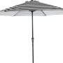 Marktschirm Honolulu, Ø 300 cm, grau-weiß gestreift, mit Kurbel.