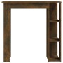 vidaXL Bartisch Räuchereiche mit Regal, 102x50x103,5 cm, aus Holzwerkstoff.