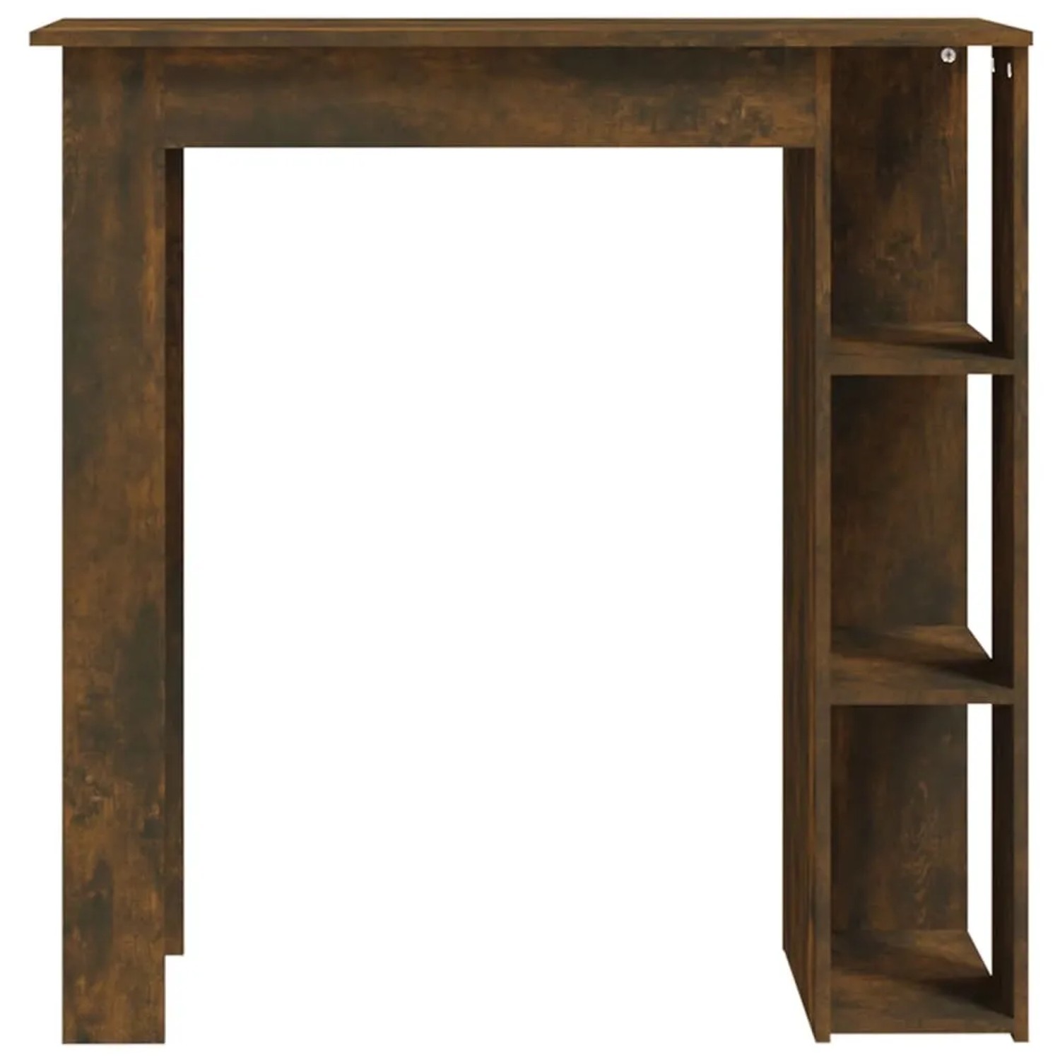 vidaXL Bartisch Räuchereiche mit Regal, 102x50x103,5 cm, aus Holzwerkstoff.