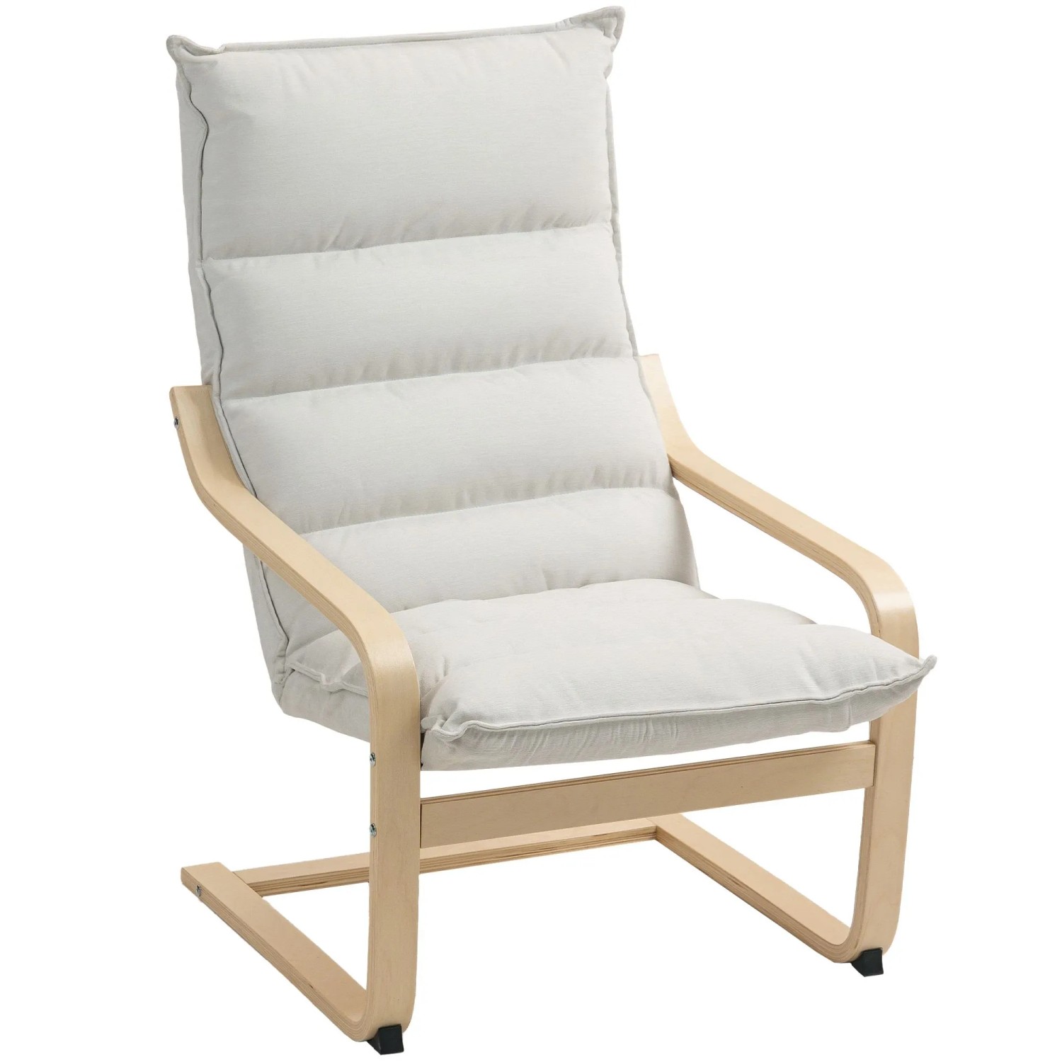 HOMCOM Sessel Polyester 67 x 83 x 105 cm Cremeweiß
