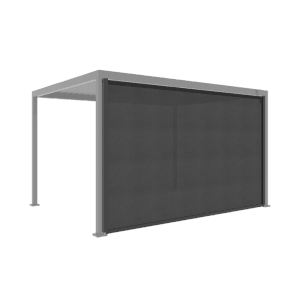 Anthrazitfarbene MWH Rollomarkise 4m für Pergola. Idealer Sonnenschutz und Windschutz.