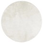 Runder Kurzflor-Teppich OVIEDO in Creme, 160 cm Durchmesser, aus weichem Polyester. Ideal für Wohnzimmer.
