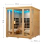 Artsauna Infrarotkabine Billund aus Hemlockholz mit Liegen und Dual Heizsystem.