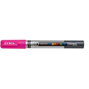 LYRA Mark All Marker, Permanentmarker mit Rundspitze 1mm in Neonpink für alle Oberflächen.