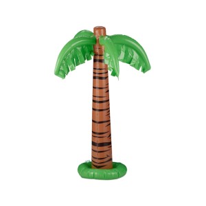 Aufblasbare Palme aus PVC in Grün und Braun, 80 cm hoch. Ideal als Deko für Pool, Garten und Sommerpartys.
