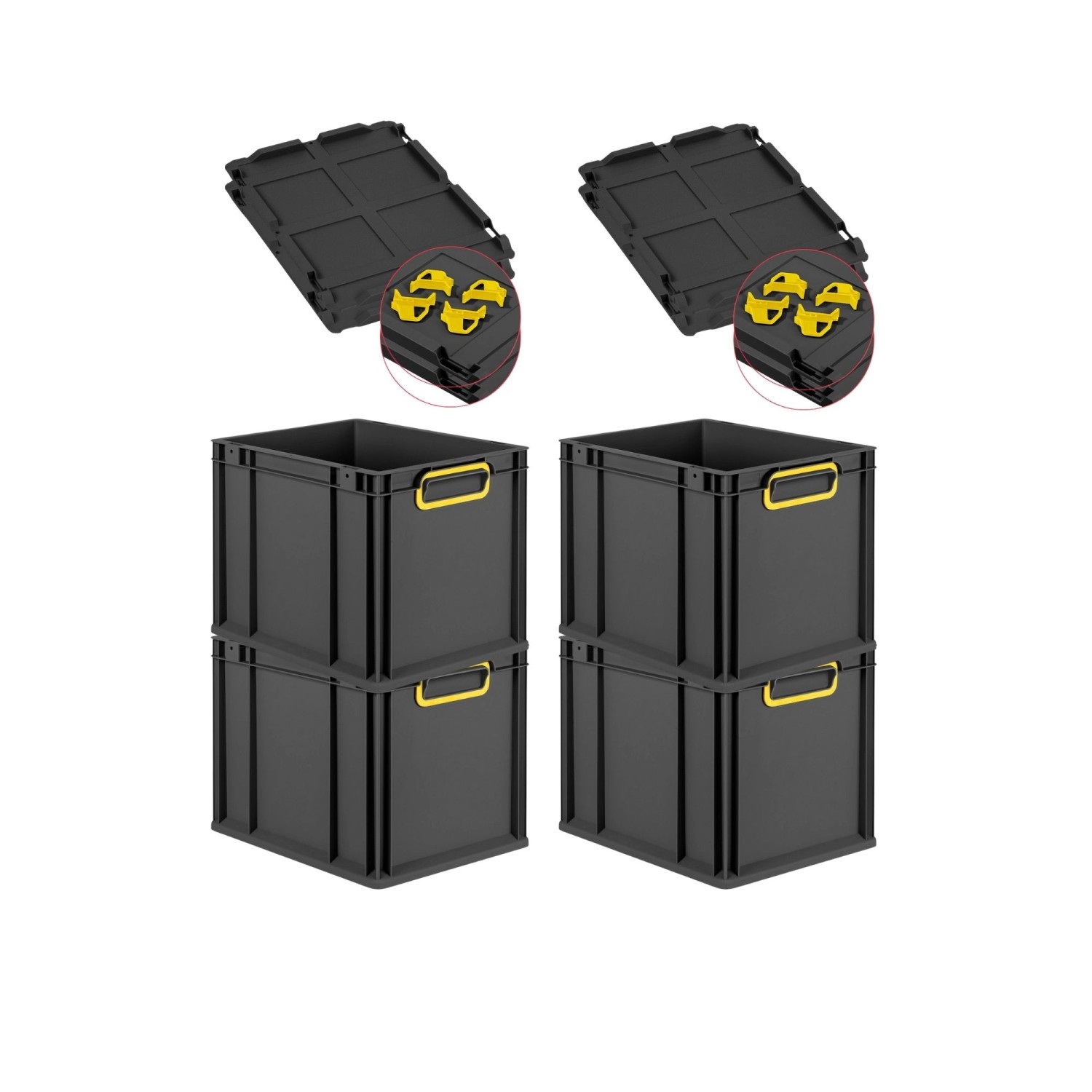 PROREGAL SuperSparSet 4x Eurobox Nextgen Color Mit Auflagedeckel HxBxT 32x3 günstig online kaufen