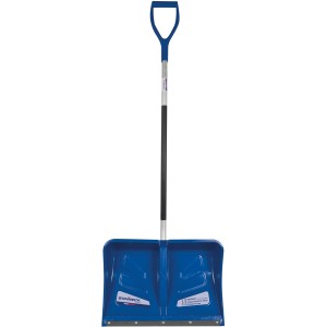 Blauer Sonneck Schneeschieber Snowmaster Spezial mit D-Griff und Alu-Stiel.