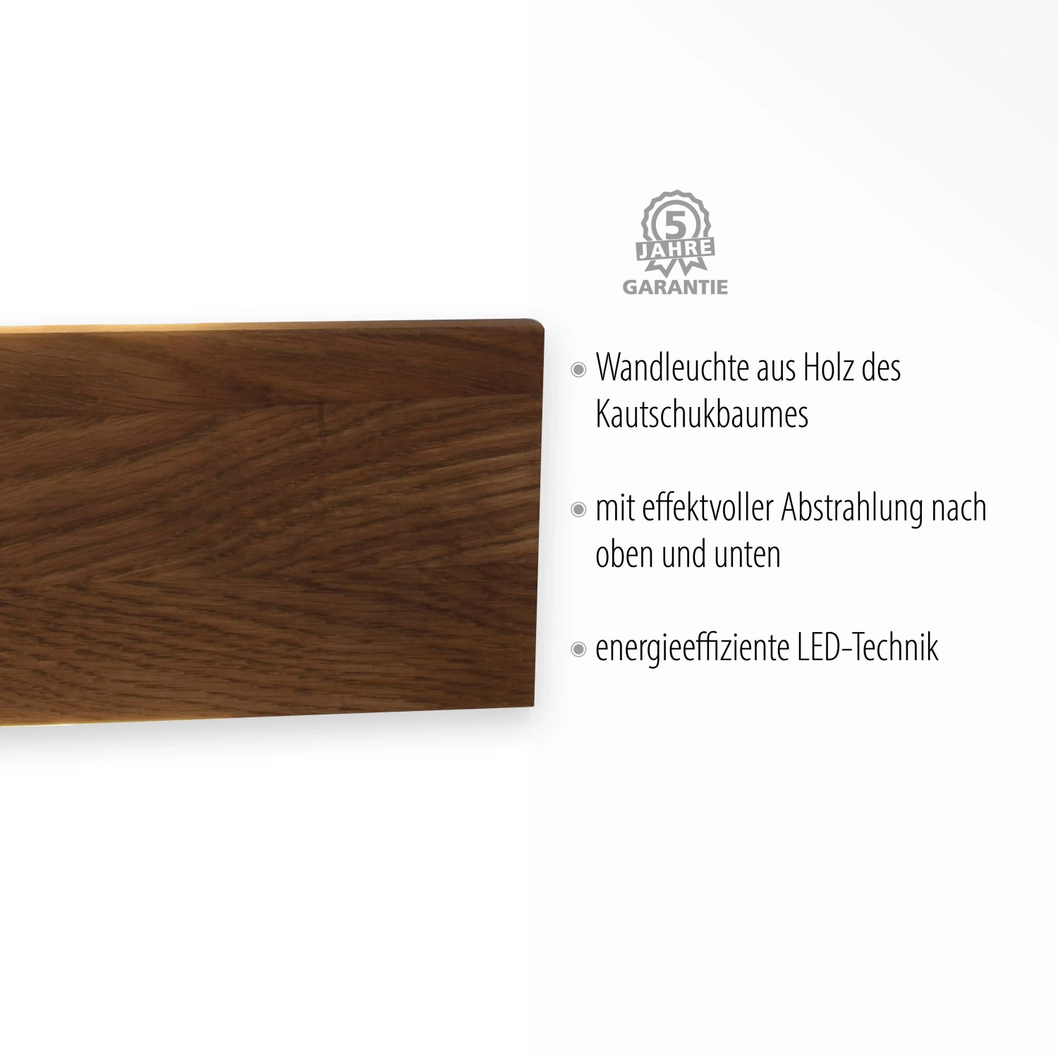 Paul Neuhaus LED-Wandlampe Palma im Holzdekor, 32x12 cm. Moderne Wandleuchte für Innenräume.