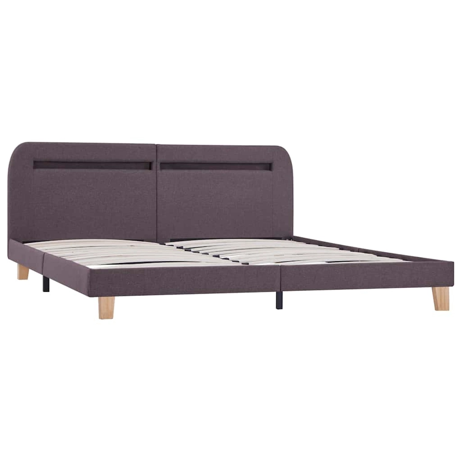 vidaXL Bettgestell mit LED ohne Matratze Taupe Stoff 150x200 cm 281094 günstig online kaufen
