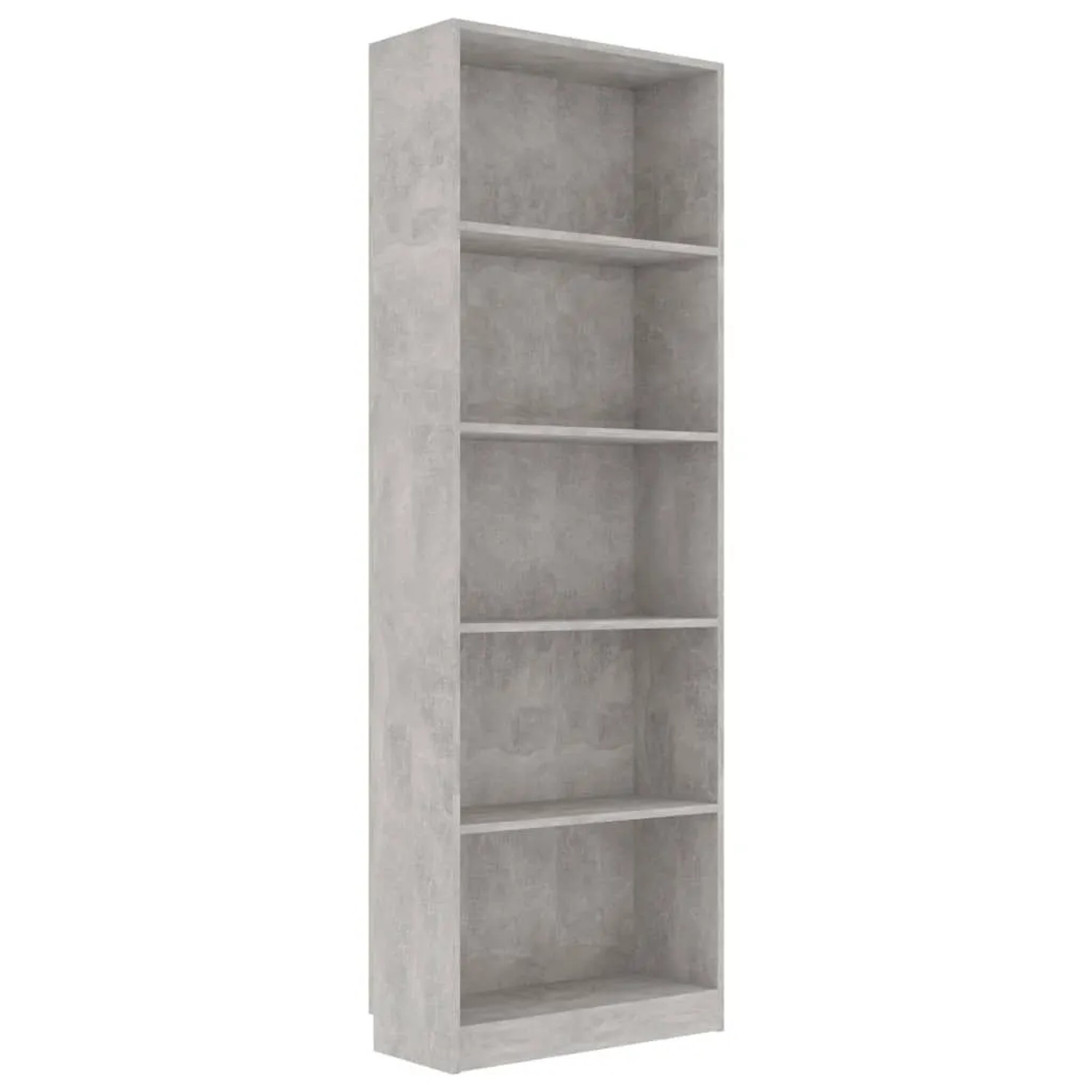 vidaXL Bücherregal 5 Fächer Betongrau 60x24x175 cm Holzwerkstoff 800886 günstig online kaufen
