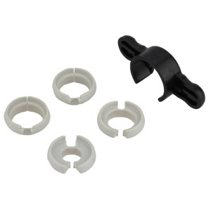 Kirchhoff Lösewerkzeug für CU-Steckfittinge mit 4 Adaptern und schwarzem Hebel.