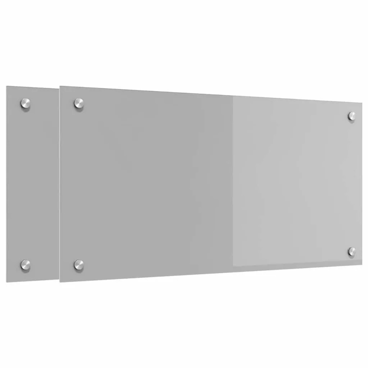 vidaXL Küchenrückwand 2 Stk Hellgrau 80 x 40 cm Gehärtetes Glas 3415449
