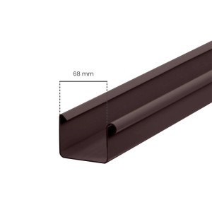 Inefa Kastenrinne, 200cm, NW 68, Dunkelbraun. PVC Dachrinne für Dachentwässerung.