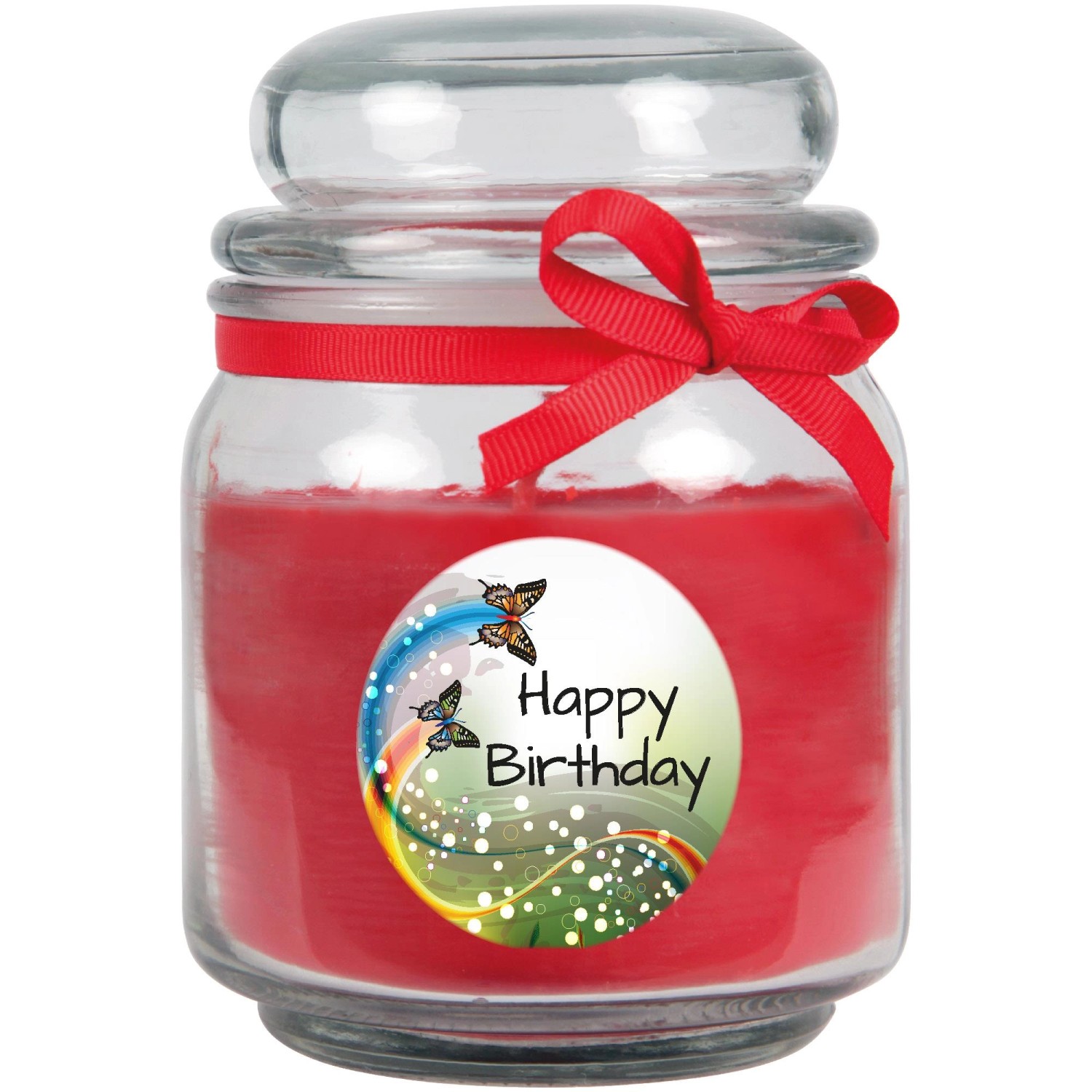 HS Candle Duftkerze & Glas Happy Birthday Schmetterling Rose günstig online kaufen