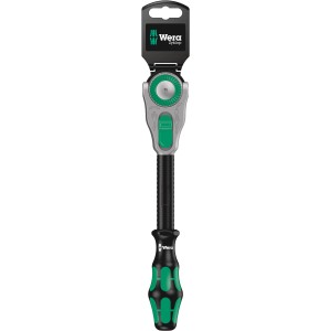 Wera Zyklop Speed-Knarre mit 13 mm (1/2) Antrieb, verstellbarer Kopf und grün-schwarzem Griff.
