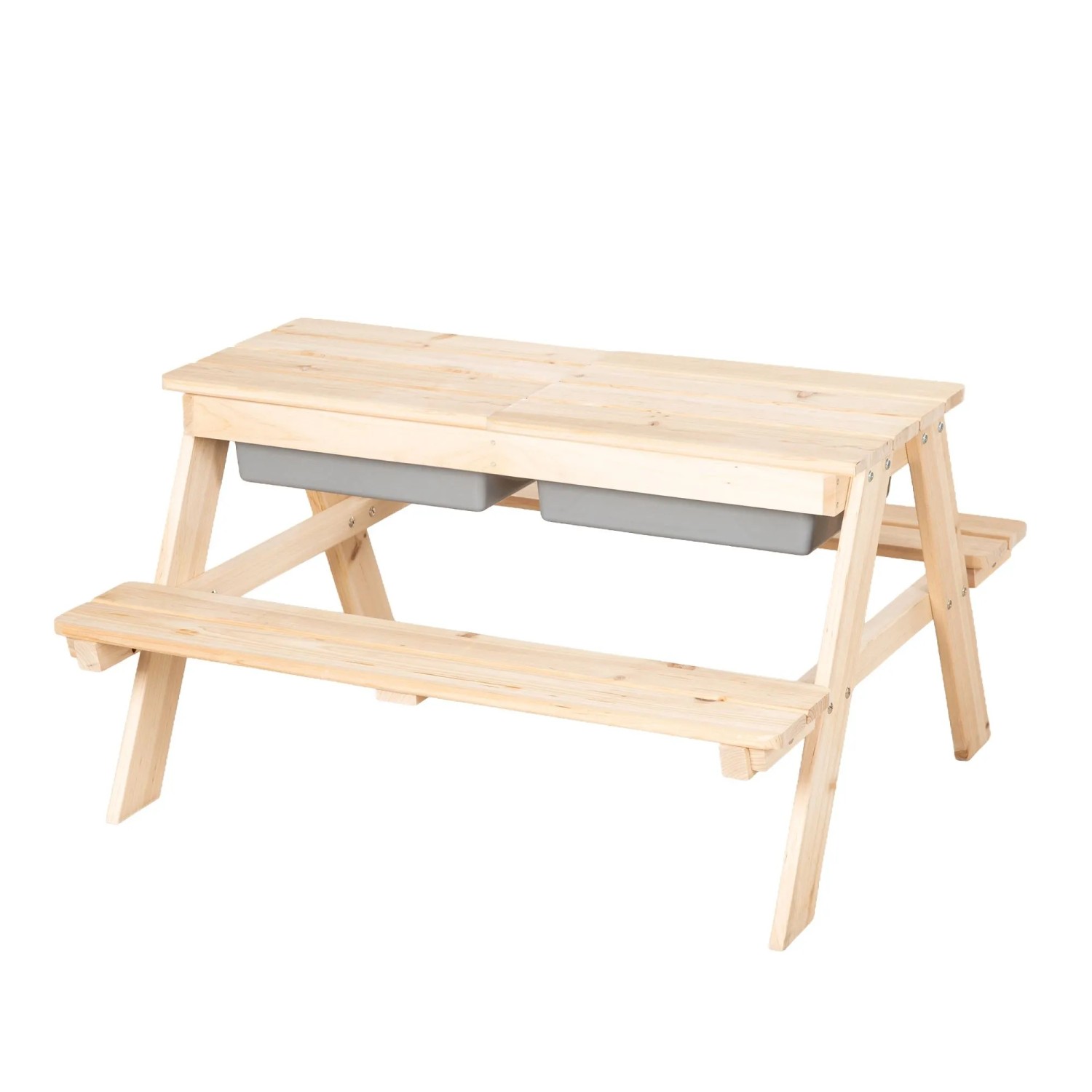 roba Kindersitzgarnitur in Holz natur Outdoor + mit Spielwannen