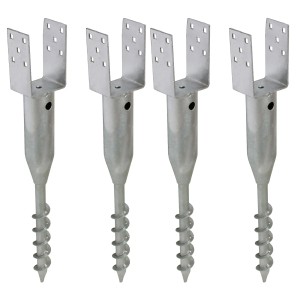 TRUTZHOLM 4x U Profil Bodenhülse Zum Einschrauben 8x8cm 67,5cm Länge Feuerverzinkt