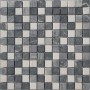 Mosaikmatte aus Marmor, grau-weißer Mix, 30x30 cm. Quadratische Mosaikfliesen.