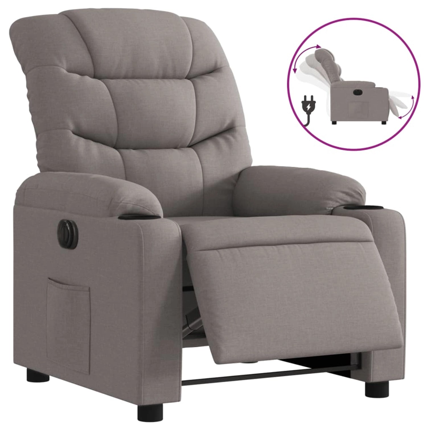 vidaXL Relaxsessel Elektrisch Taupe Stoff 3206634 günstig online kaufen