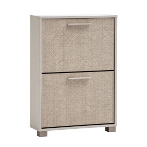 Schildmeyer Schuhkipper Edno, cremebeige, mit 2 Klappen für ca. 6 Paar Schuhe. Schuhkommode für Flur und Diele.