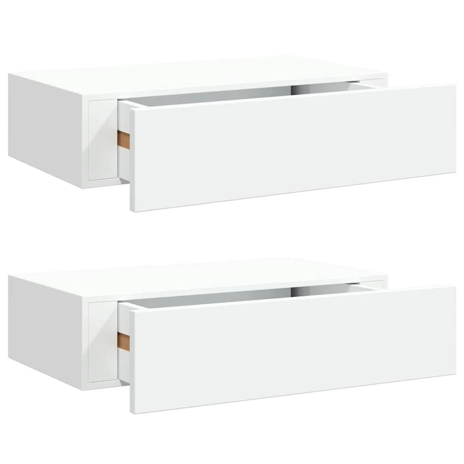 vidaXL Wandregale mit Schubladen 2 Stk Weiß 40x23,5x10 cm MDF 330242