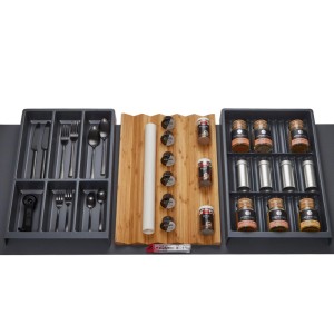 SOTECH ORGA-BOX Vario SET 4 Anthrazit für 120er Schublade Besteckeinsatz Gewürzeinsatz Gewürzeinsatz Antirutschmatte Orga-Weave