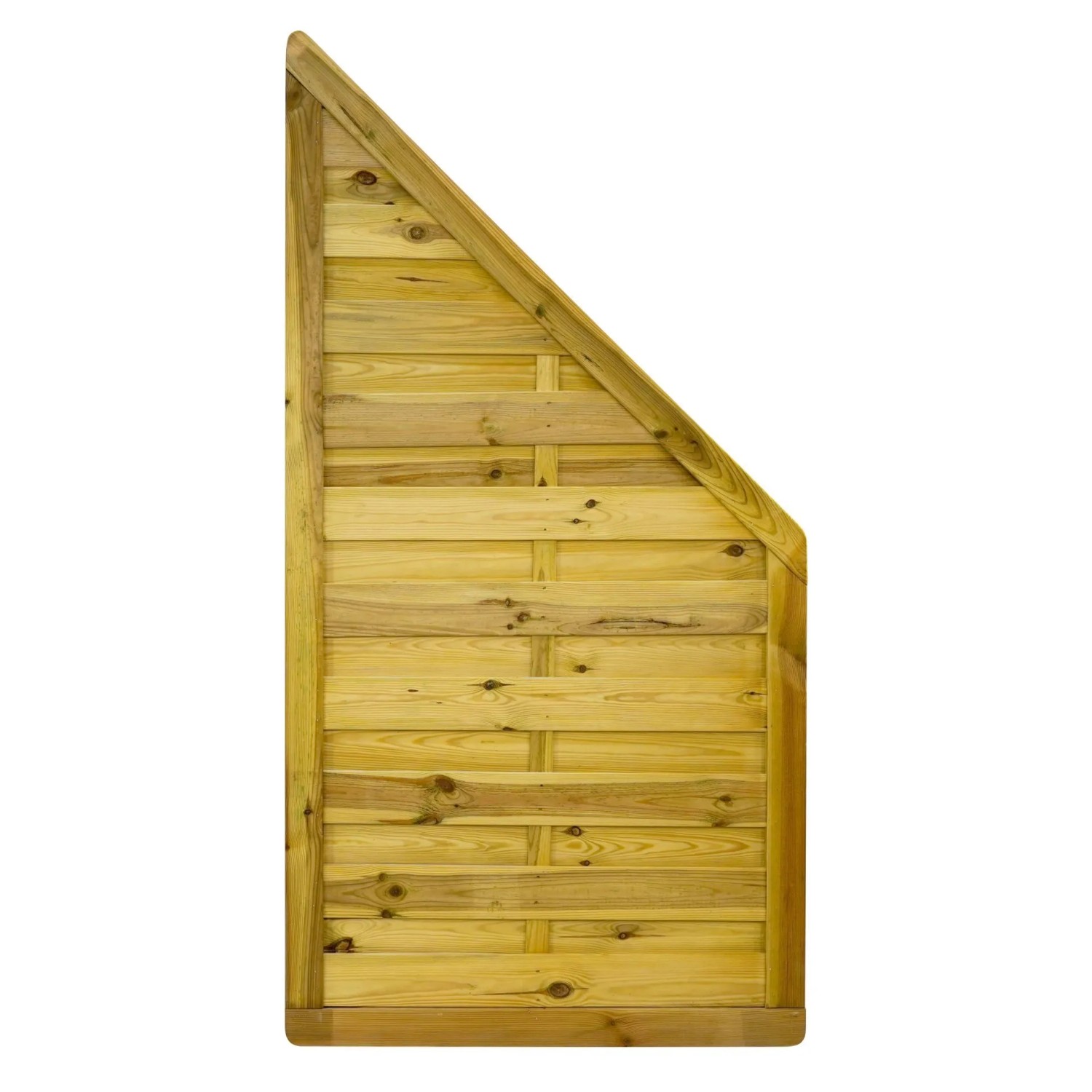 GartenLand Dichtzaun VARIO MASSIV Abgeschrägt 90x180 cm Holzzaun Kiefer PEFC KDI Grün Massiver Rahmen 44x68 mm Sehr Stabil