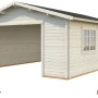 Palmako Holzgarage Roger, 450x550 cm, naturbelassen, mit Fenster und Tür.