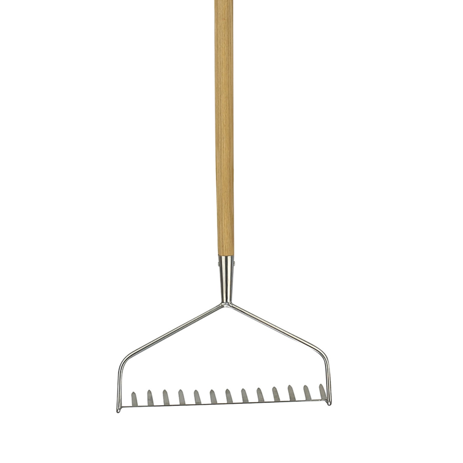 Kent & Stowe Gartenrechen mit Eschenholz-Stiel und 14 Zinken aus Edelstahl.