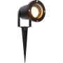 Schwarze LED Gartenleuchte mit Erdspieß, GU10 Fassung, ideal für die Gartenbeleuchtung.