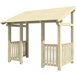 Skan Holz Haustür-Vordach Paderborn 8 Natur, 336x202 cm, aus Fichte Konstruktionsvollholz (KVH).