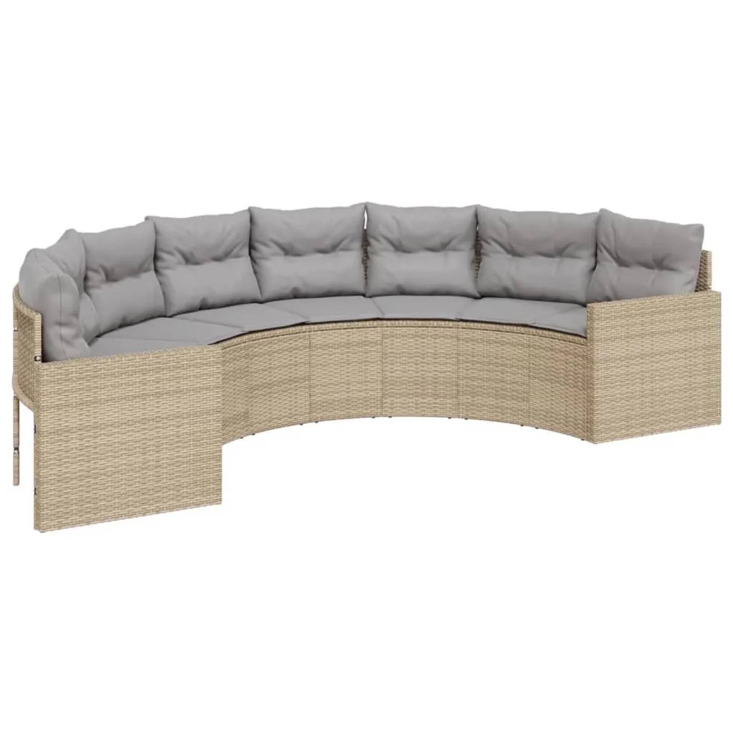 Thumbnail - vidaXL Gartensofa mit Kissen Halbrund Beige Poly-Rattan 3318515