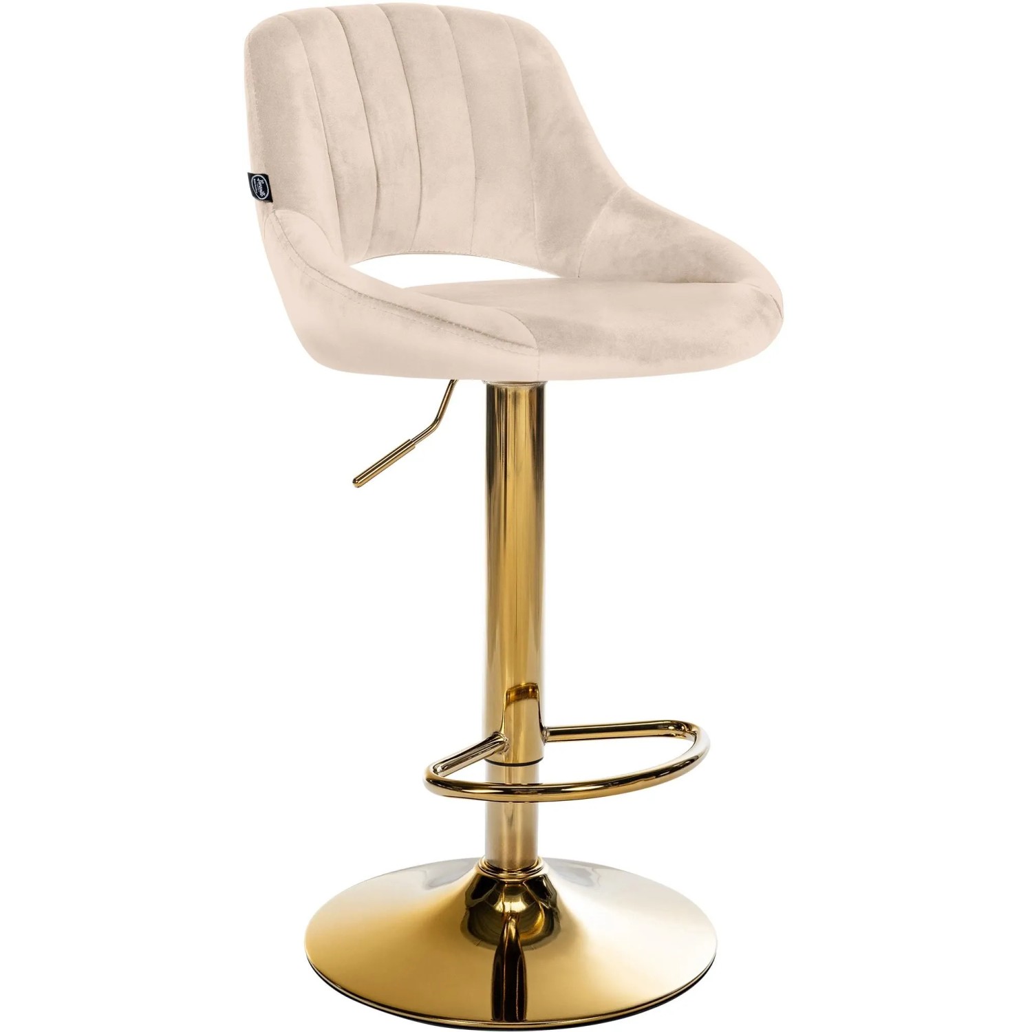 CLP Barhocker Milet Samt Creme/Gold