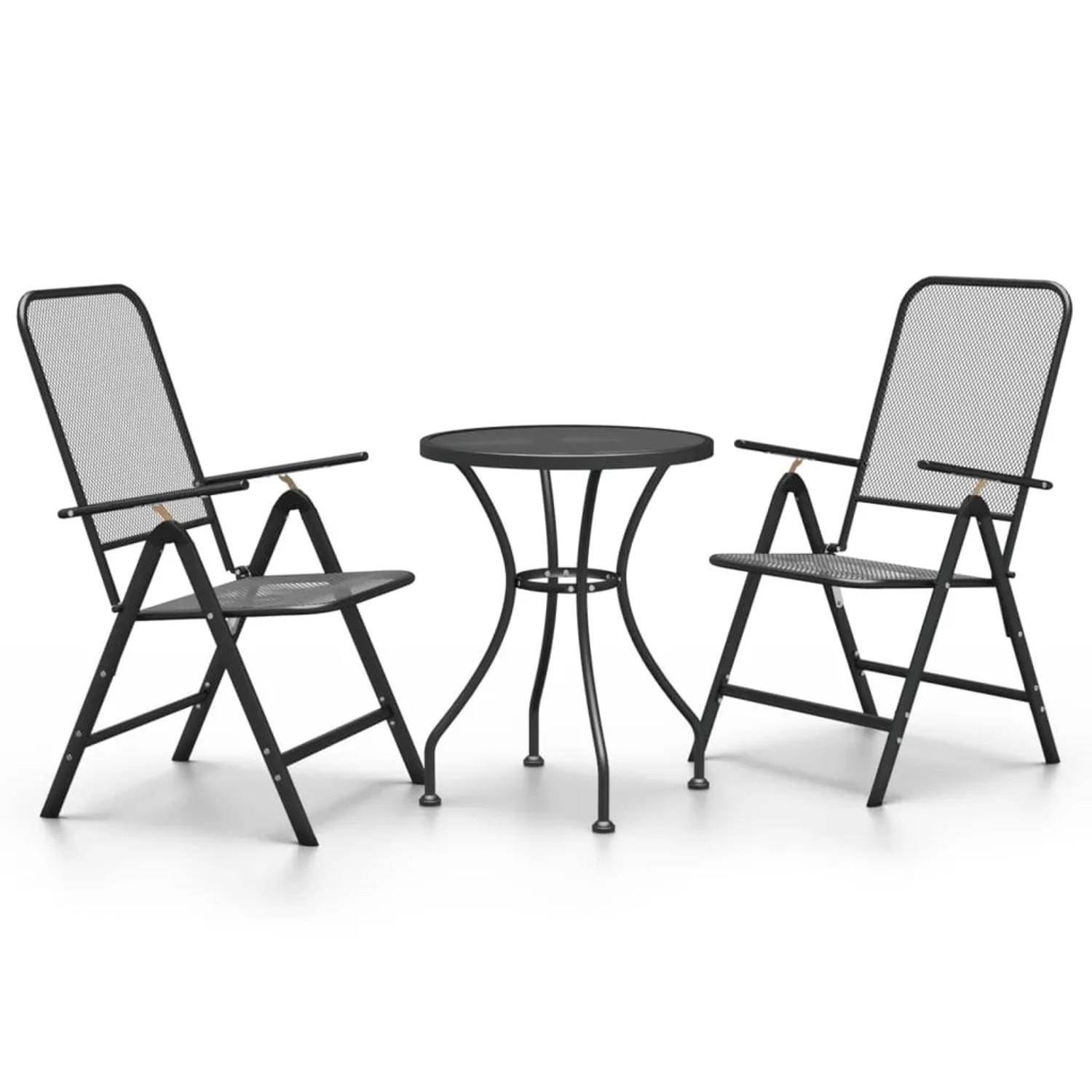 vidaXL 3-tlg Garten-Essgruppe Streckgitter Anthrazit Modell 1