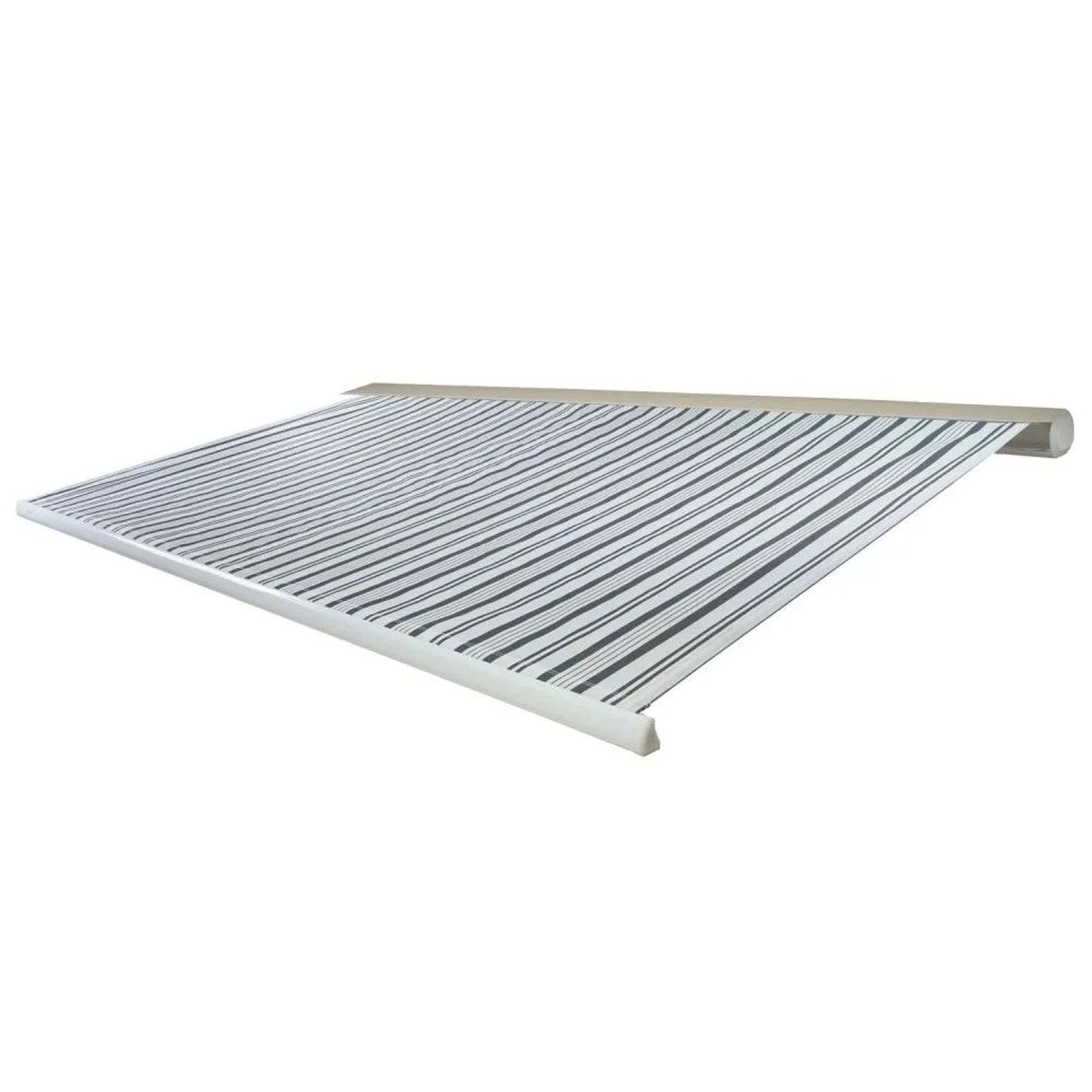 MCW Elektrische Kassettenmarkise H124 5x3m Polyester Grau/Weiß