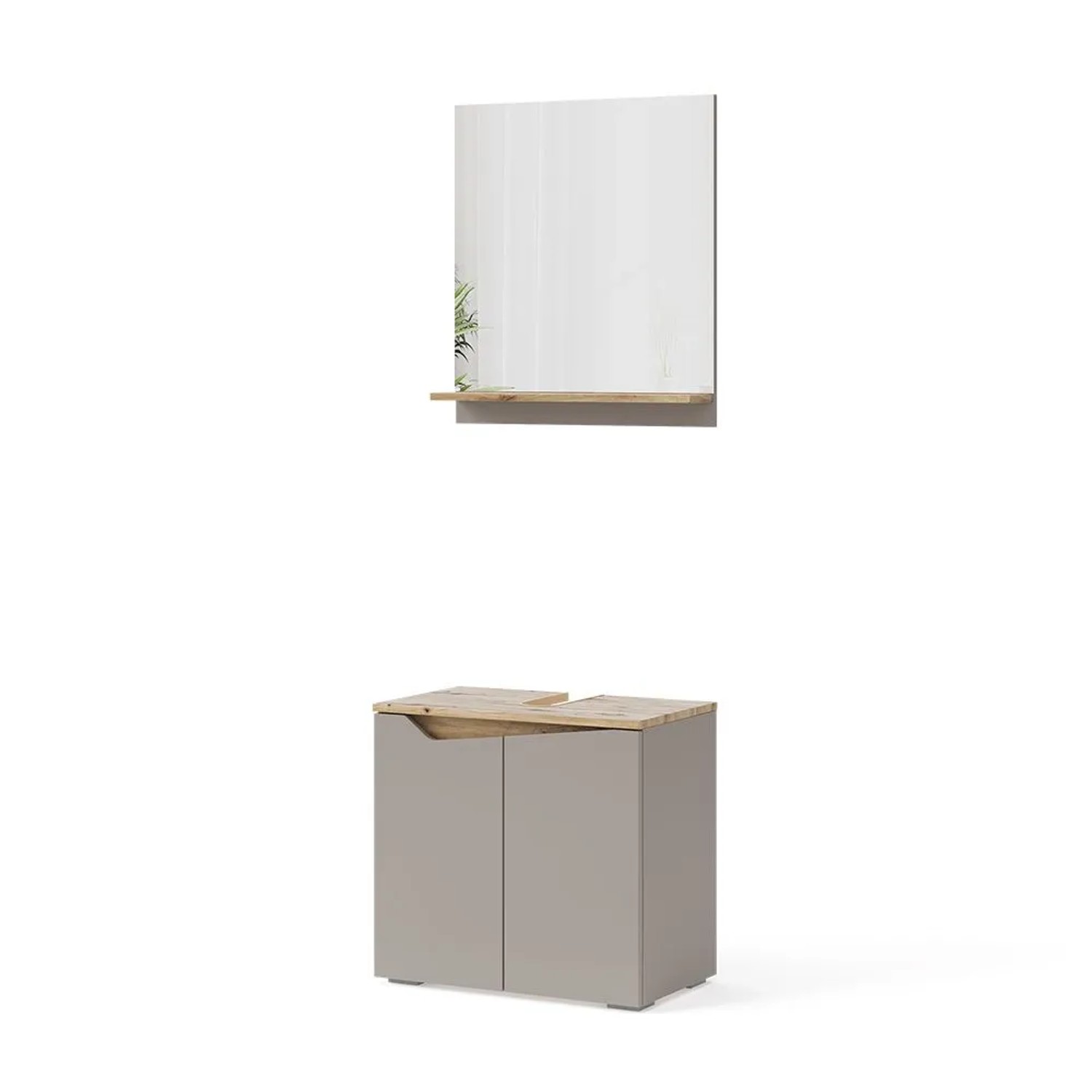 Vicco Badmöbel-Set Marelle Greige/Artisan-Eiche 60 x 58 2-teilig