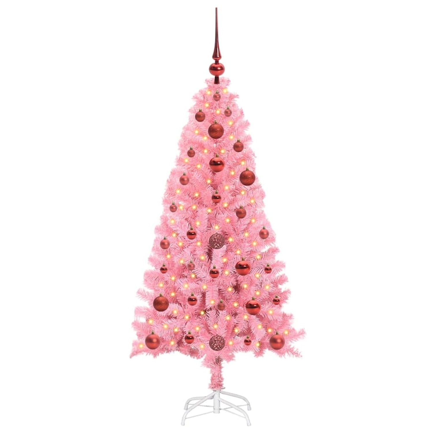 vidaXL Weihnachtsbaum mit 150 LEDs mit Ständer Rosa 120 cm PVC 3396407