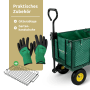 deluxe4home Bollerwagen grün mit Zubehör: Handschuhe und Gitterablage für Camping & Garten.