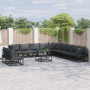 Schwarzes vidaXL Garten-Sofa-Set mit Kissen, 12-teilig, aus Aluminium. Gartenmöbel für Terrasse und Garten.