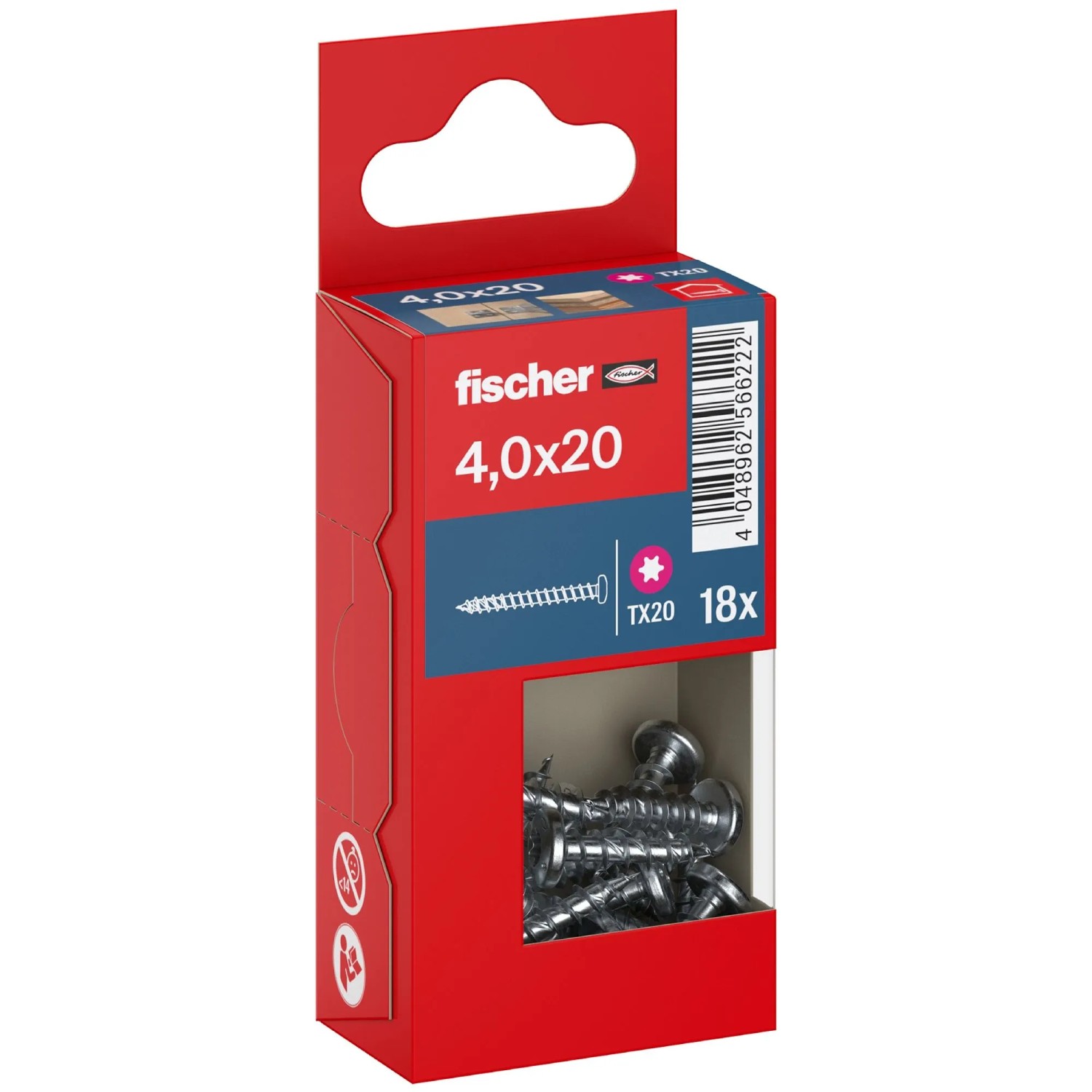 Fischer Schraube PowerFast FPF II PTF BC PH TX VG Ø 4 mm x 20 mm 18 Stück