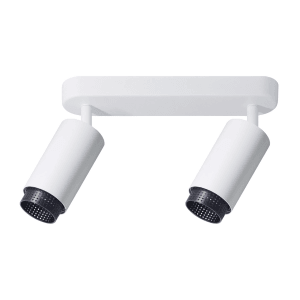 LUXULA LED Aufbauspot 2-Flammig GU10 Schwenkbar Design Deckenspot Deckenstrahler Akzentbeleuchtung Kontrast-Innenring Weiß Schwarz